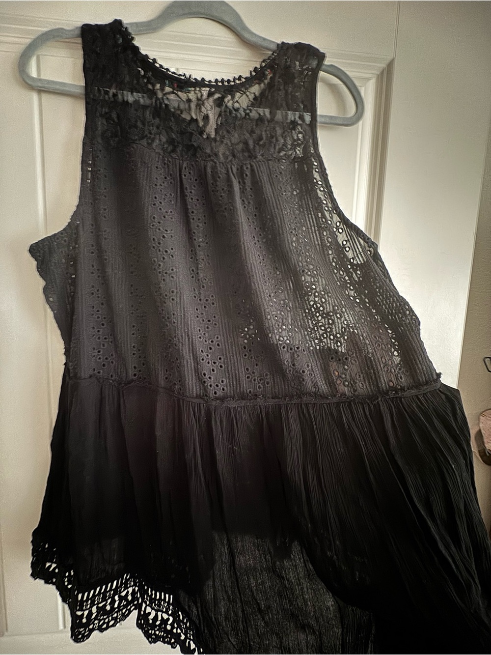 Knox Rose Black Top with Red Rose Embroidery and Teal Accents